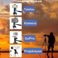 360 Derece Ayarlanabilir Katlanabilir Profesyonel Çekime Uygun 65 cm Ayaklı Tripod