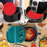 Airfryer Yuvarlak Model Pişirme Matı Kırmızı 20 Cm ve 7 Gözlü Airfryer Cupcake Kalıbı