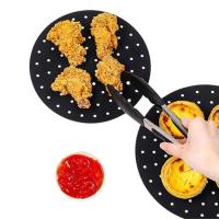 Airfryer Yuvarlak Model Pişirme Matı Siyah 20 Cm ve  7 Gözlü Airfryer Cupcake Kalıbı