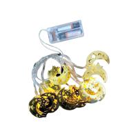 AY YILDIZ MODEL=10PCS   GOLD METAL   PİLLİ  DEKORATİF LED IŞIK - LAMBA  2MT KABLO