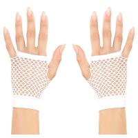 Beyaz Renk Kısa Boy Fileli Örgü Eldiven