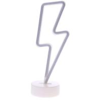 Dekoratif Şimşek Şeklinde Pilli Neon Led Lamba Süs Masa Lambası