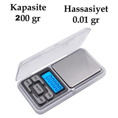 Dijital Hassas Elektronik Kuyumcu Cep Terazisi Tartı 200 gr 0.01 gr