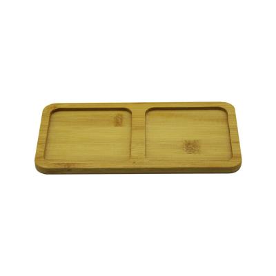 DİKDÖRTGEN - 2 BÖLMELİ - 10X19.5CM  AHŞAP BAMBU YAĞDANLIK ALTLIK