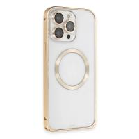 Joko iPhone 14 Pro Kılıf Metal Bumper Magneticsafe Kapak - Gold