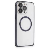 Joko iPhone 15 Pro Max Kılıf Metal Bumper Magneticsafe Kapak - Lacivert