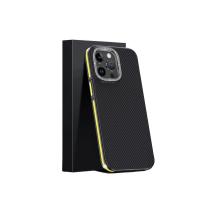 Joko iPhone 15 Pro Max Kılıf Aramid 600D Kevlar Karbon Fiber Magsafe Kapak - Sarı