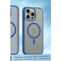 Movenchy iPhone 14 Pro Max Kılıf Radyant Magsafe Kapak - Lacivert