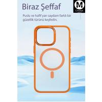 Movenchy iPhone 15 Pro Kılıf Radyant Magsafe Kapak - Turuncu