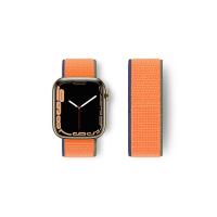 Newface Apple Watch 42mm Hasırlı Cırtcırtlı Kordon - Turuncu