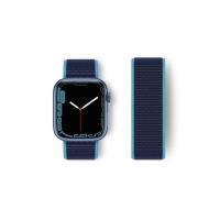 Newface Apple Watch 38mm Hasırlı Cırtcırtlı Kordon - Mavi-Lacivert