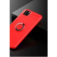 Newface Huawei Y5P Kılıf Range Yüzüklü Silikon - Kırmızı