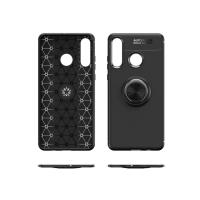 Newface Huawei Y6P Kılıf Range Yüzüklü Silikon - Siyah-Kırmızı