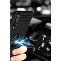 Newface Huawei P Smart S Kılıf Range Yüzüklü Silikon - Siyah