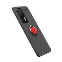 Newface Huawei P40 Kılıf Range Yüzüklü Silikon - Siyah-Kırmızı