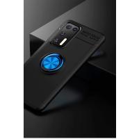 Newface Huawei P40 Kılıf Range Yüzüklü Silikon - Siyah-Mavi