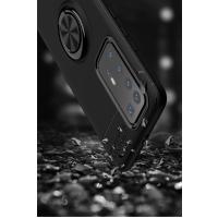 Newface Huawei P40 Pro Kılıf Range Yüzüklü Silikon - Siyah-Mavi