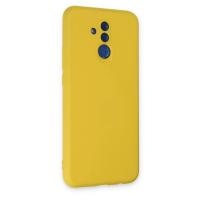 Newface Huawei Mate 20 Lite Kılıf Nano içi Kadife Silikon - Sarı