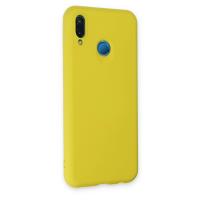 Newface Huawei P20 Lite Kılıf Nano içi Kadife Silikon - Sarı