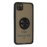 Newface Huawei Y5P Kılıf Montreal Yüzüklü Silikon Kapak - Siyah