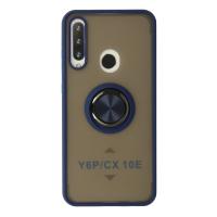 Newface Huawei Y6P Kılıf Montreal Yüzüklü Silikon Kapak - Lacivert