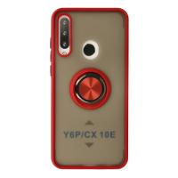 Newface Huawei Y6P Kılıf Montreal Yüzüklü Silikon Kapak - Kırmızı
