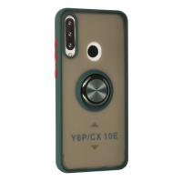 Newface Huawei Y6P Kılıf Montreal Yüzüklü Silikon Kapak - Yeşil