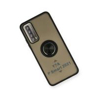 Newface Huawei P Smart 2021 Kılıf Montreal Yüzüklü Silikon Kapak - Siyah