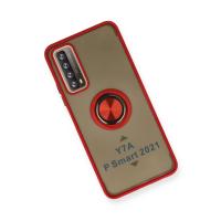Newface Huawei P Smart 2021 Kılıf Montreal Yüzüklü Silikon Kapak - Kırmızı