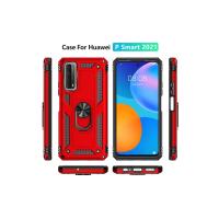 Newface Huawei P Smart 2021 Kılıf Sofya Yüzüklü Silikon Kapak - Kırmızı