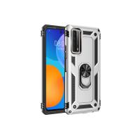 Newface Huawei P Smart 2021 Kılıf Sofya Yüzüklü Silikon Kapak - Gümüş