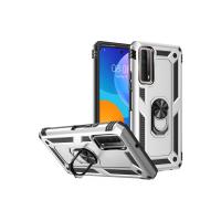 Newface Huawei P Smart 2021 Kılıf Sofya Yüzüklü Silikon Kapak - Gümüş