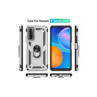 Newface Huawei P Smart 2021 Kılıf Sofya Yüzüklü Silikon Kapak - Gümüş