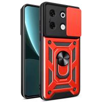 Newface İnfinix Zero 30 5G Kılıf Pars Lens Yüzüklü Silikon - Kırmızı