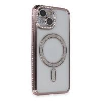 Newface iPhone 14 Kılıf Joke Simli Magneticsafe Kılıf - Pembe