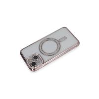 Newface iPhone 14 Kılıf Joke Simli Magneticsafe Kılıf - Pembe