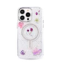Newface iPhone 15 Pro Flower Magsafe Kapak - Mor