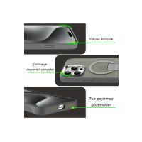 Newface iPhone 15 Pro Tork Magsafe Standlı Kapak - Lila