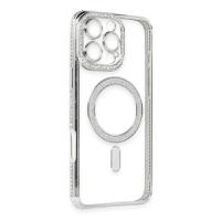 Newface iPhone 16 Pro Kılıf Joke Simli Magneticsafe Kılıf - Gümüş