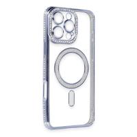 Newface iPhone 16 Pro Max Kılıf Joke Simli Magneticsafe Kılıf - Mavi