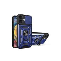 Newface iPhone 16 Kılıf Pars Lens Yüzüklü Silikon - Lacivert