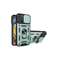 Newface iPhone 16 Pro Kılıf Pars Lens Yüzüklü Silikon - Yeşil