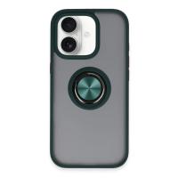 Newface iPhone 16 Kılıf Montreal Yüzüklü Silikon Kapak - Yeşil