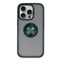 Newface iPhone 16 Pro Kılıf Montreal Yüzüklü Silikon Kapak - Yeşil