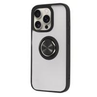 Newface iPhone 16 Pro Max Kılıf Montreal Yüzüklü Silikon Kapak - Siyah