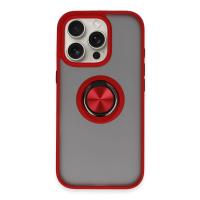 Newface iPhone 16 Pro Max Kılıf Montreal Yüzüklü Silikon Kapak - Kırmızı