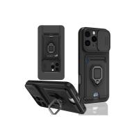 Newface iPhone 16 Pro Max Kılıf Zuma Kartvizitli Yüzüklü Silikon - Siyah