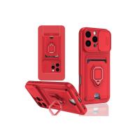 Newface iPhone 16 Pro Max Kılıf Zuma Kartvizitli Yüzüklü Silikon - Kırmızı