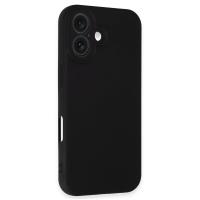 Newface iPhone 16 Plus Kılıf Nano içi Kadife Silikon - Siyah