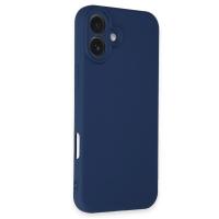 Newface iPhone 16 Plus Kılıf Nano içi Kadife Silikon - Lacivert